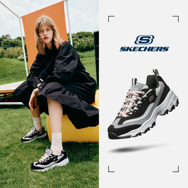SKECHERS/斯凯奇【小粉熊】厚底拼色女鞋运动透气时尚复古熊猫鞋