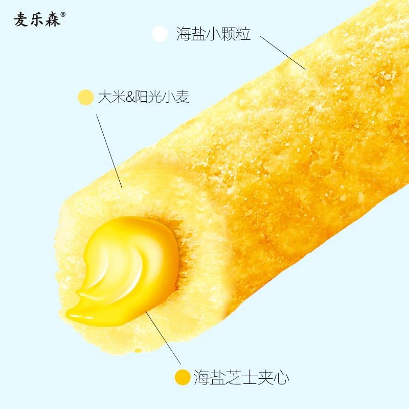 麦乐森海盐芝士棒根脆夹心米果独立包装拉丝饼干网红零食笋0g