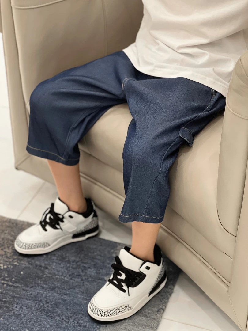 -潮牌童装定制“冰镇西瓜”儿童限量款夏季牛仔七分裤16971