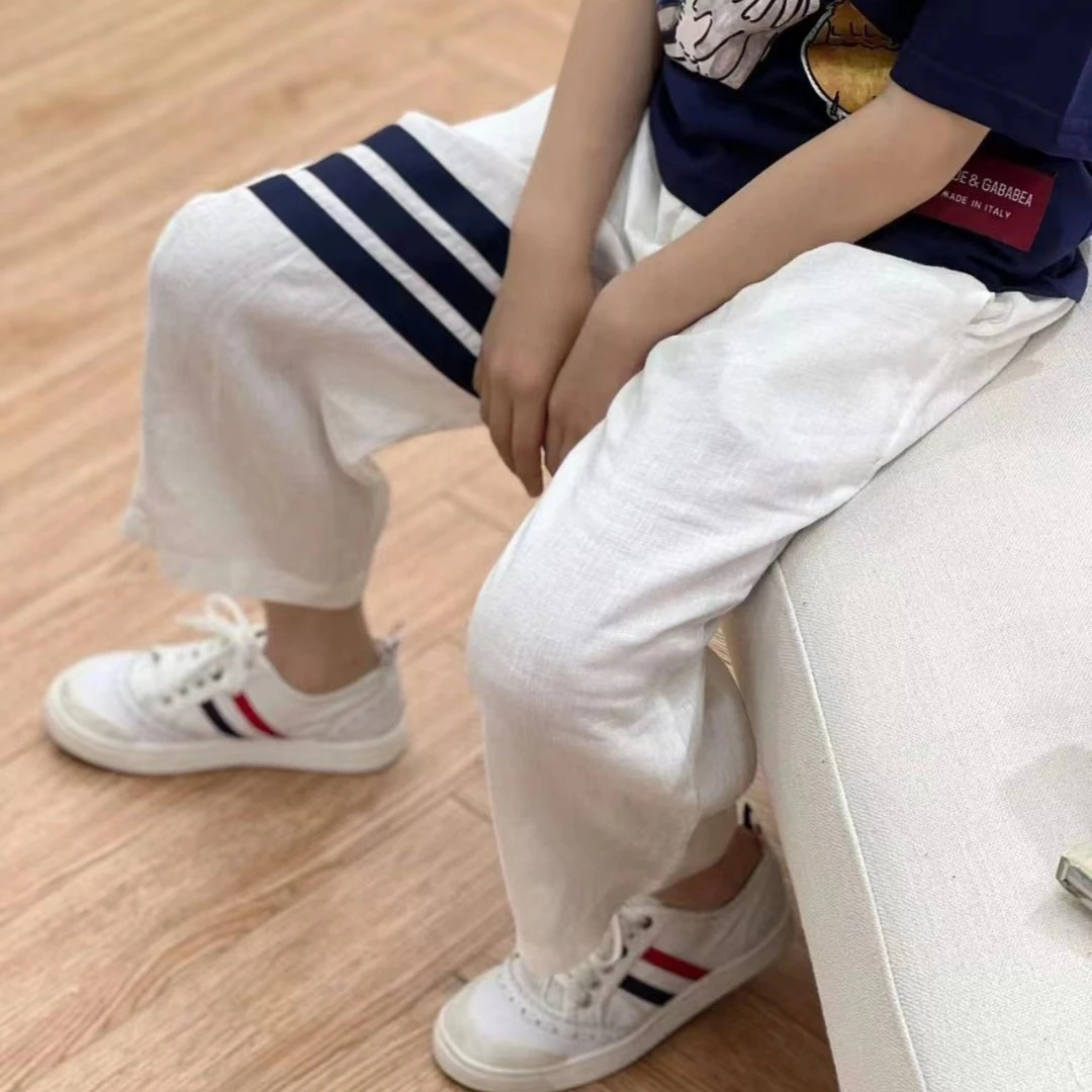 -潮牌童装定制“棉麻港风”儿童七分休闲裤21852