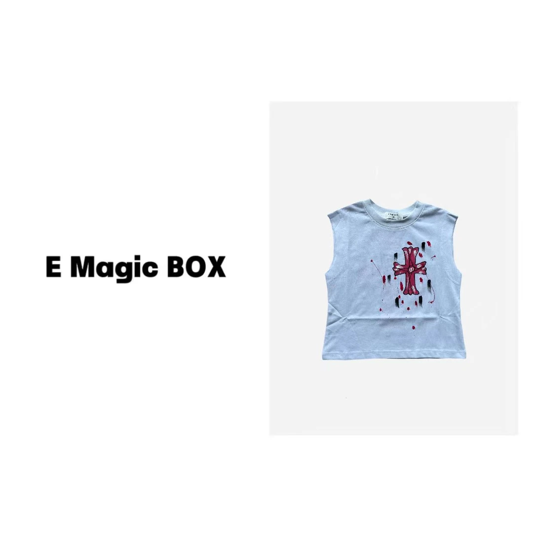 *潮牌童装定制“手绘高奢”儿童限量款背心43510