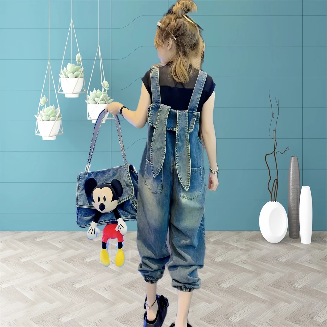 欧货牛仔背带裤女2025春秋新款高档时尚洋气宽松显瘦百搭牛仔裤潮