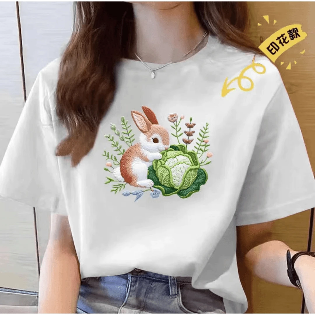 【上新】2025新款潮流圆领印花短袖时尚休闲百搭情侣宽松T恤06