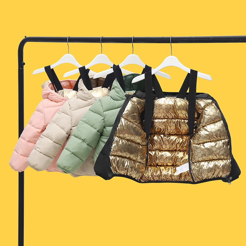 儿童棉服保暖黑金外套男女中小童小孩子连帽可爱耳朵宝宝加厚短款