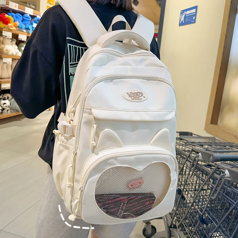 透明书包女生初中学生小学生三到六年级减负痛包大容量可爱双肩包