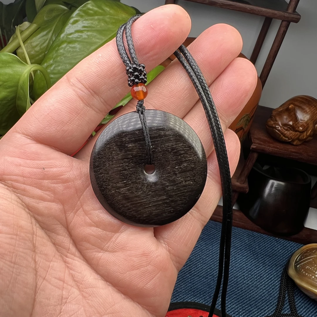 非金属吊坠 精品人工养殖黑驴蹄平安扣吊坠尺寸宽41厚6.5