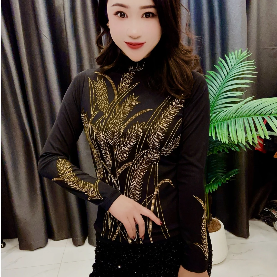 金秋麦穗烫钻打底衫【薄款】