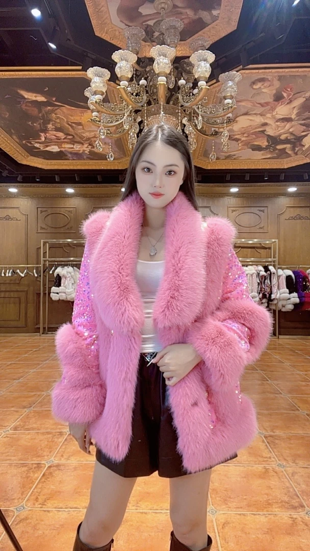 【星光闪耀系列】上新轻奢时尚百搭毛毛外套86240229