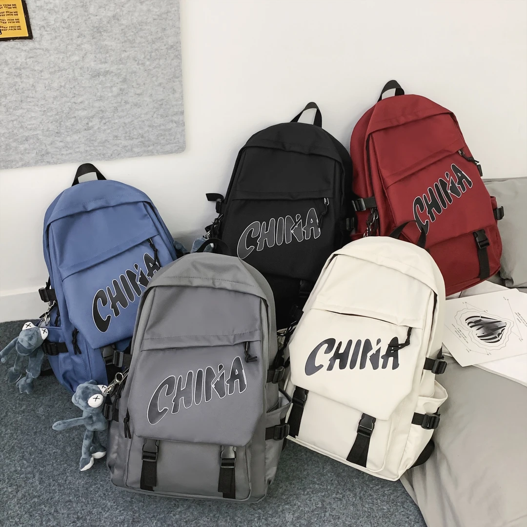 休闲潮流时尚百搭个性简约双肩包大学生高中生双肩背