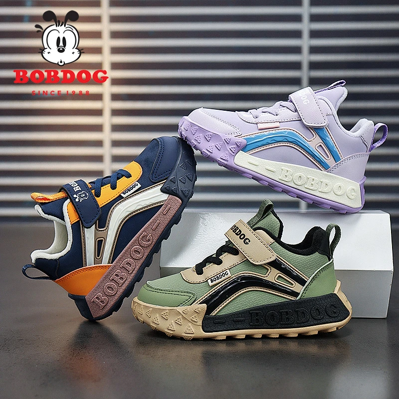 Bobdog/巴布豆童鞋秋冬季新款运动时尚保暖男女童运动鞋百搭鞋