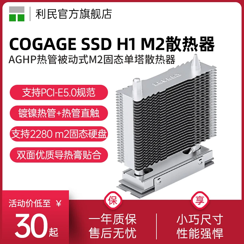 利民COGAGE SSD H1 M2固态单塔散热器2280 M2固态硬盘PCI-E 5.0