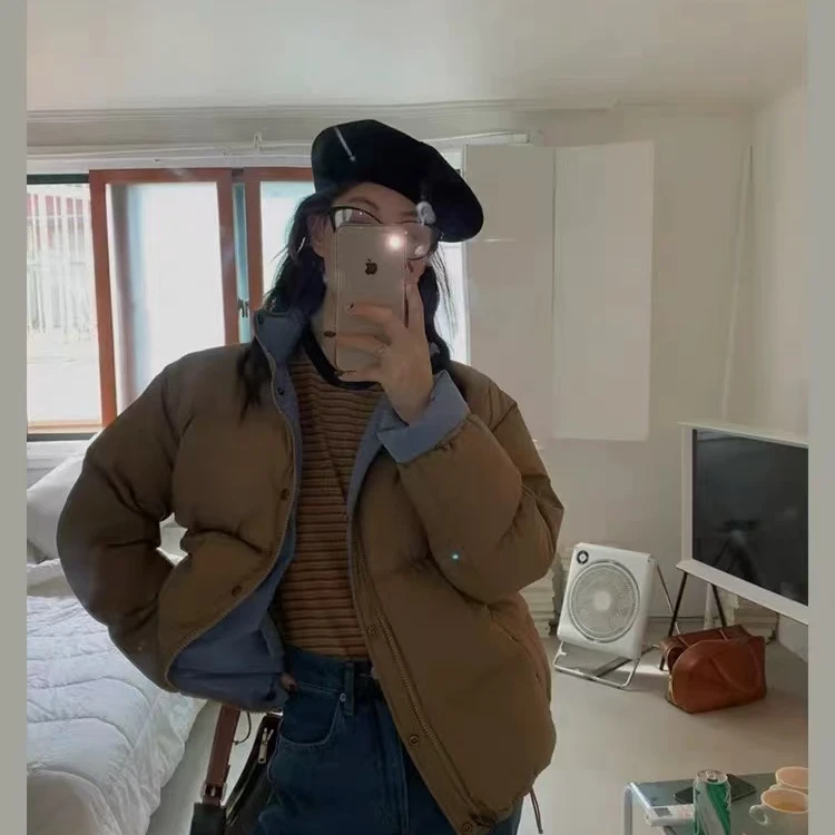 Via韩代正反两穿女冬季小个子高级感宽松面包服