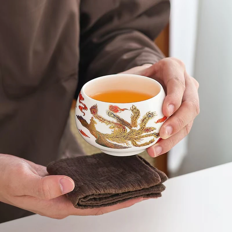 【宠粉补贴】高档大号凤舞九天凤凰主人杯品茗杯陶瓷茶杯（不变色）