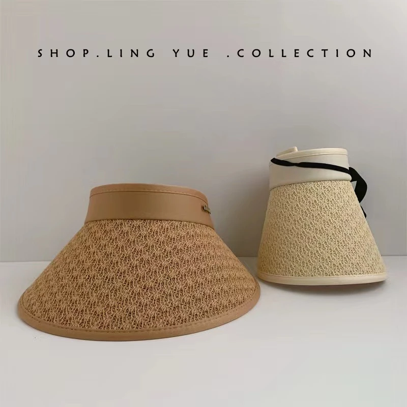 2024新款户外防晒帽女夏季防紫外线大帽檐骑车遮阳帽度假休闲