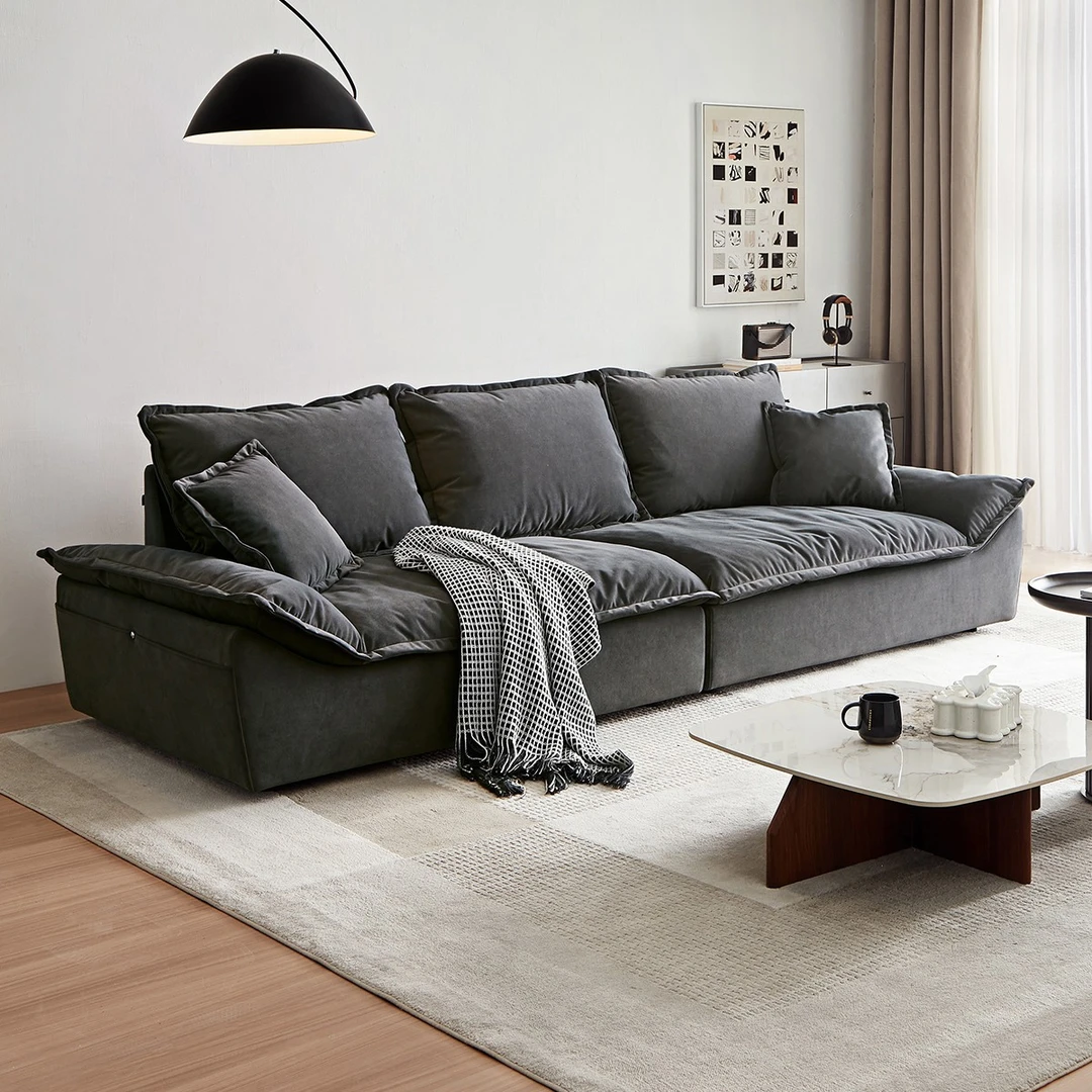 全友家居现代简约沙发客厅沙发猫抓绒布艺沙发