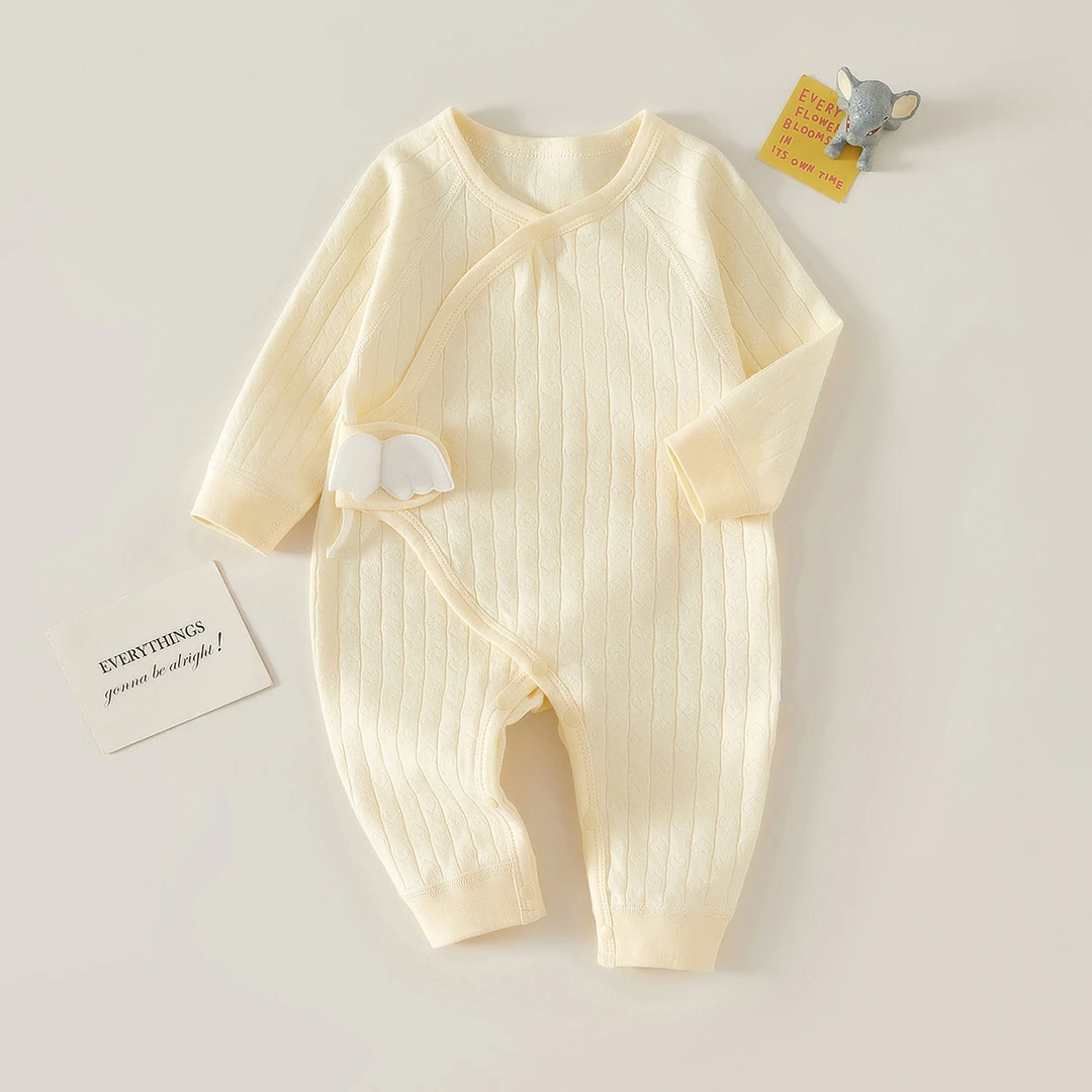 新生儿衣服春秋连体衣宝宝贴身哈衣初生婴儿衣服出生衣蝴蝶衣纯棉