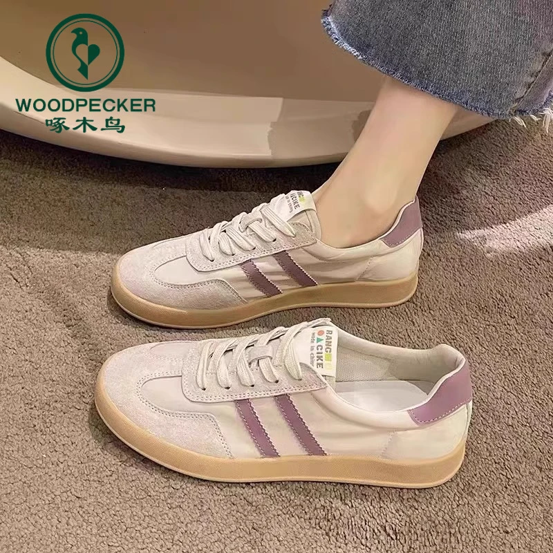 啄木鸟阿甘鞋女夏2025夏季新款休闲百搭运动板鞋平底小白鞋德训鞋