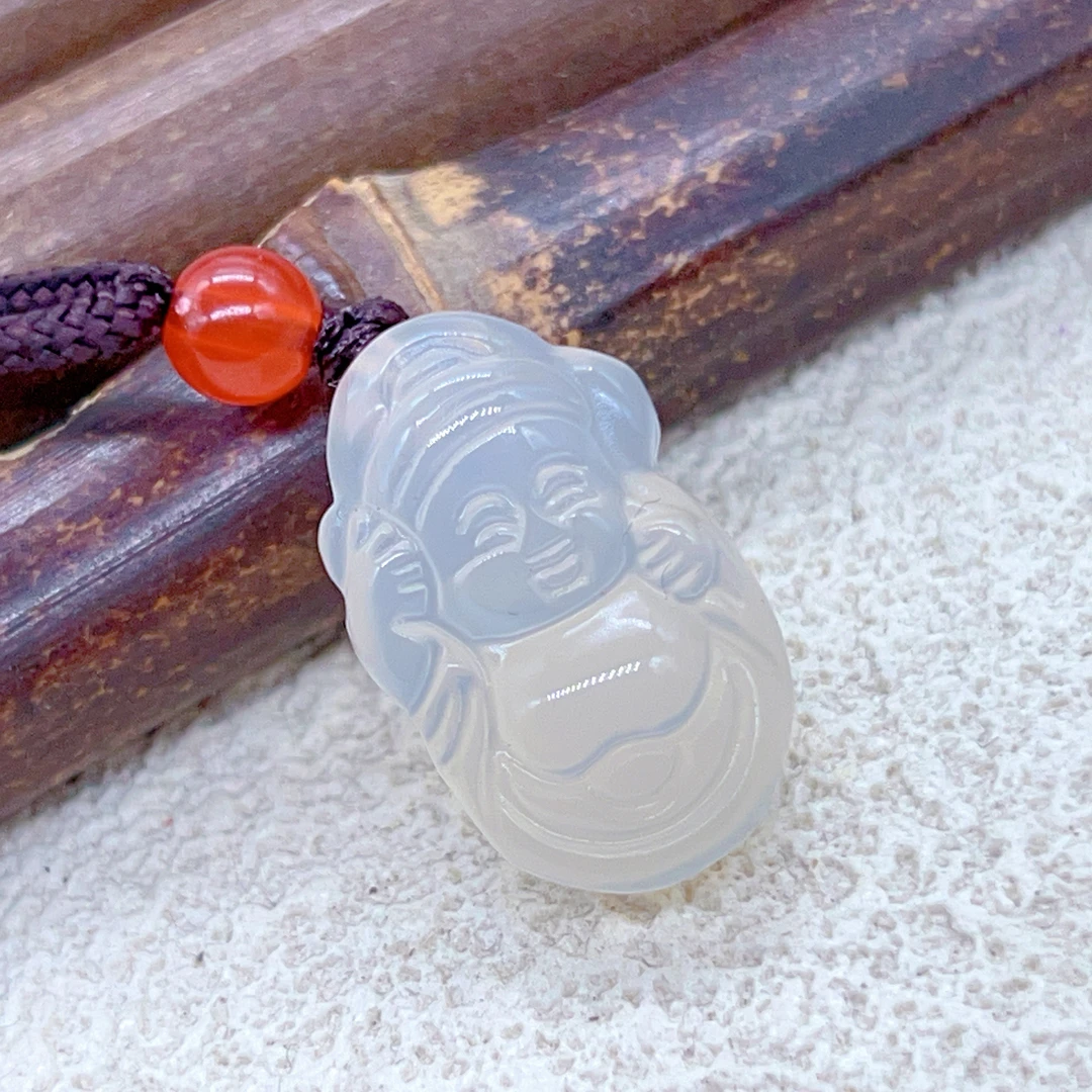 天然玛瑙小财神，一物一证，拍一发一
