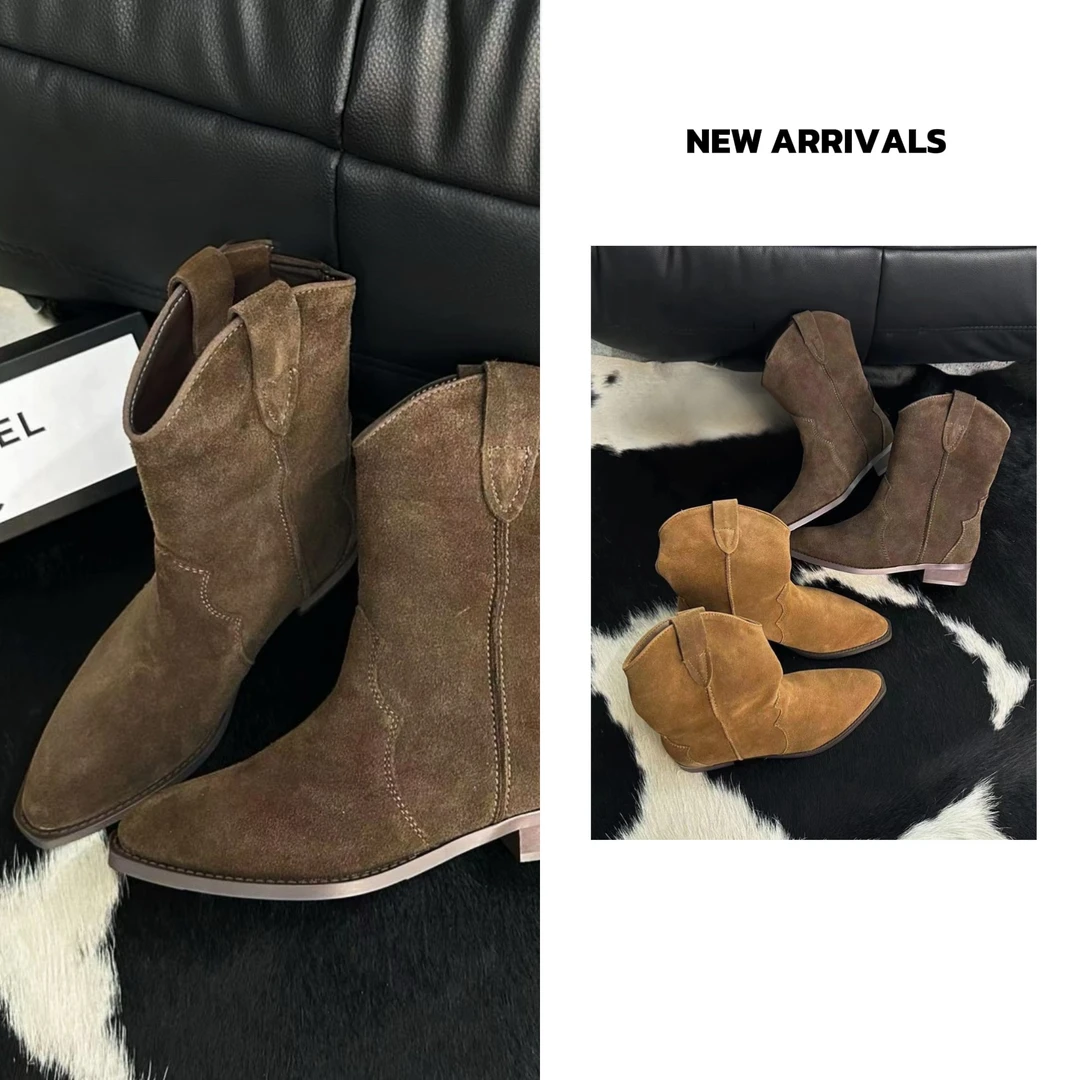 【618活动 】【24新款】  秋季尖头西部牛仔靴  A680