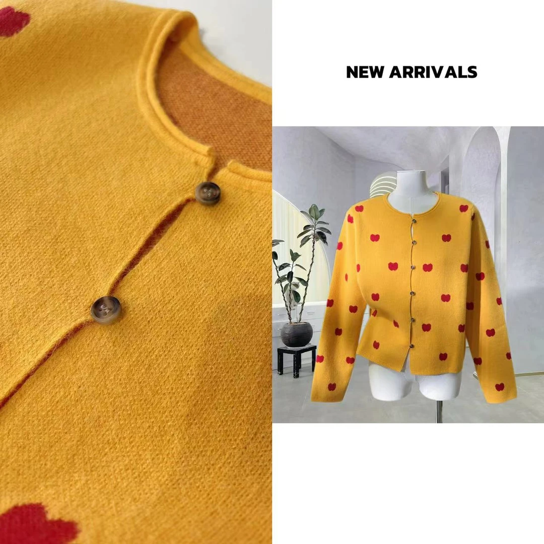 【24新款】秋季小众设计感爱心长袖针织开衫 G1082