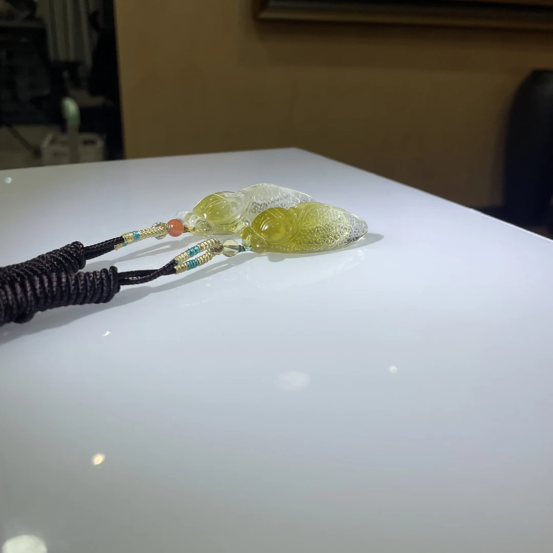 【小魏总珠宝】金蝉水晶吊坠【多样性发一】（43*16*13）