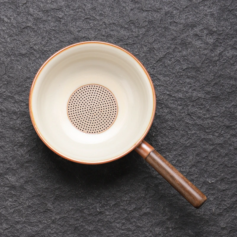 汝窑茶漏泡茶神器滤茶器茶叶过滤网创意平底锅陶瓷茶隔隔离茶滤组