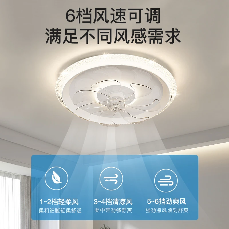 纯铜超静音家用风扇灯摇头卧室客厅主灯吸现代简约风中山灯饰6018