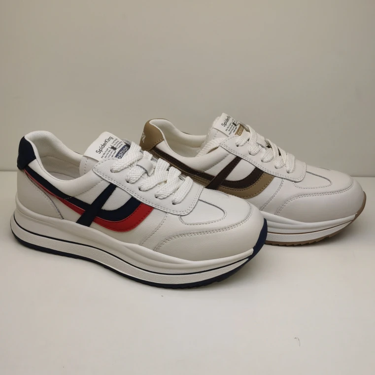 蜘蛛王德训鞋女2024秋季新款真皮软底小白鞋时尚运动休闲防滑女鞋