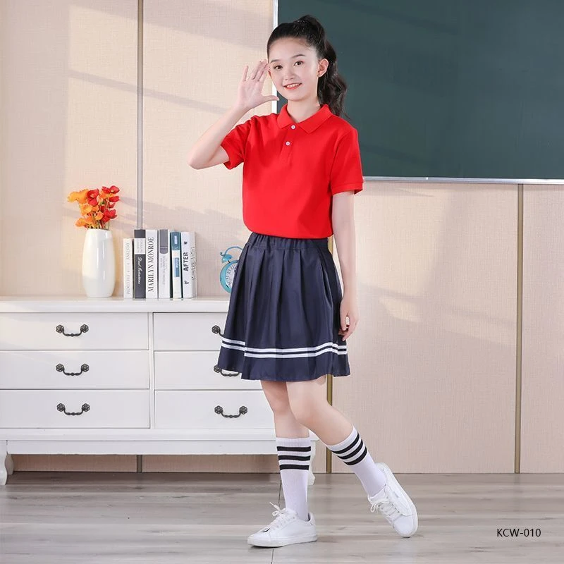 男童红色polo衫短袖中大童装翻领T恤小学生班服女童夏季半袖棉