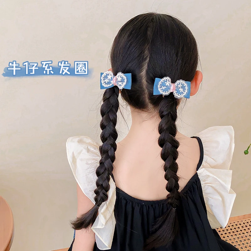 2024新款儿童发卡头饰牛仔发圈刘海夹宝宝发夹女童发饰碎发神器