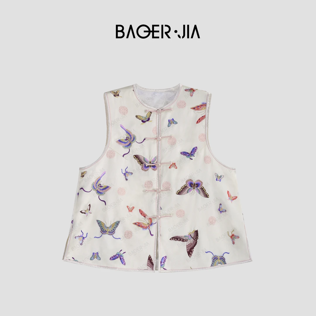 1-【香妃引蝶】宝儿家BJ35424204春夏穿搭新款国潮风重工时尚马甲