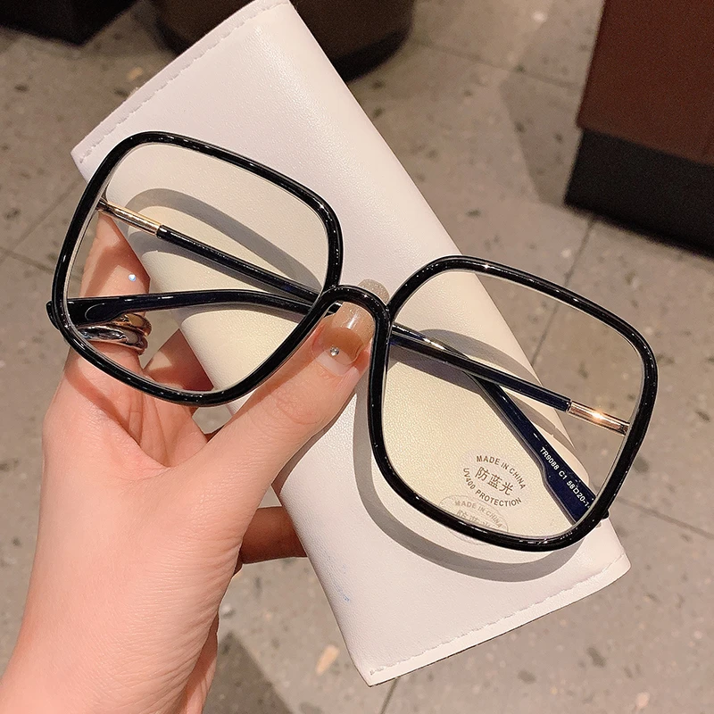 24号【TR90材质】60128大码黑色近视眼镜女配度数素颜韩网红款方形