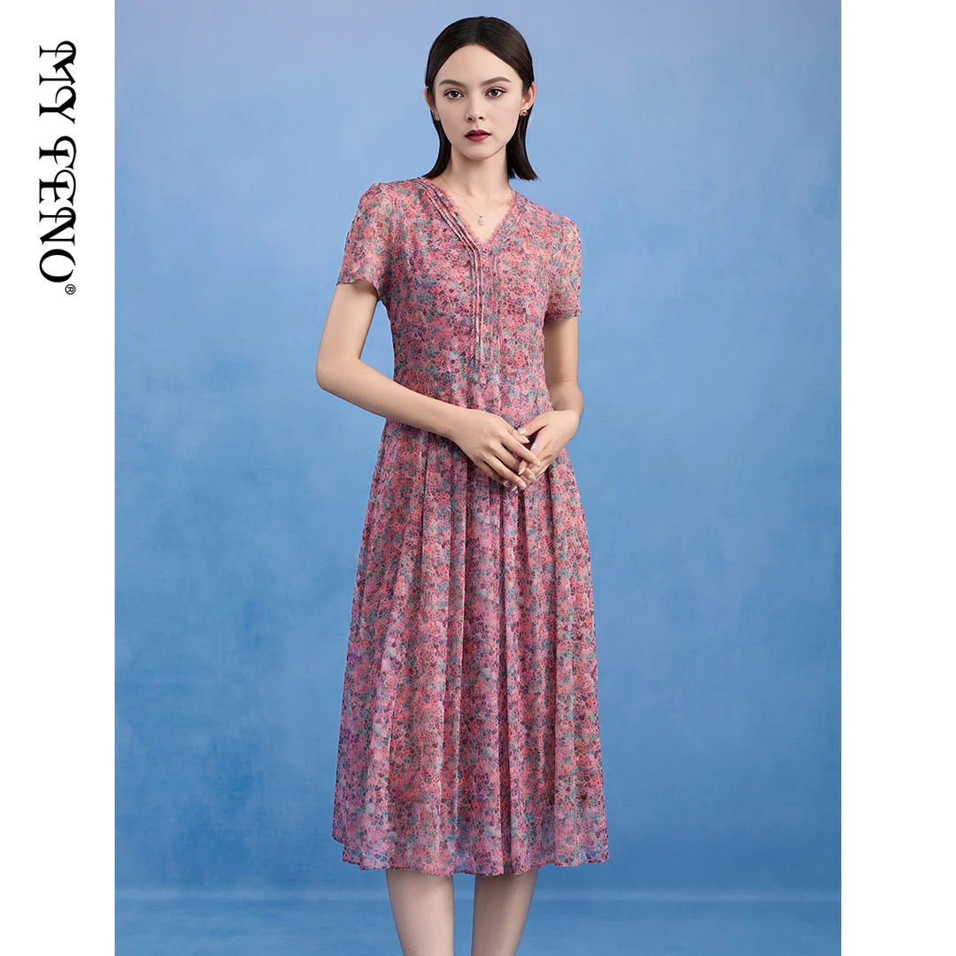 MY TENO/马天奴女装连衣裙大码洋气夏季收腰修身复古VDSC04DRX0