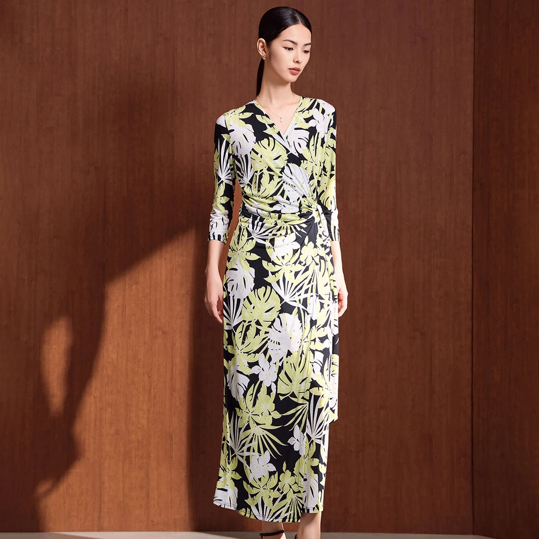 【马天奴】显瘦女装连衣裙气质时尚印花设计师走秀VDA364DRX0