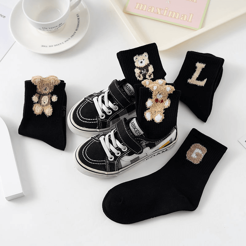 儿童无股缝合袜子吸汗不起球时尚洋气中小学生运动百搭黑色秋冬袜