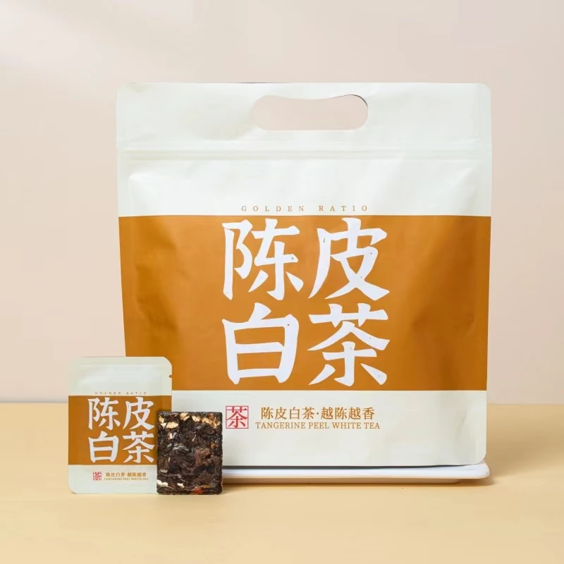 新会陈皮白茶正宗福鼎老白茶高山春茶养生送礼便携小方片袋装5g