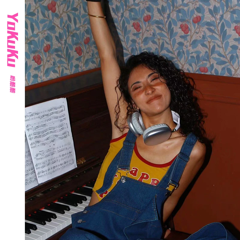 哟酷酷背带裤宽松显瘦小众时尚百搭高腰设计感休闲同款连体裤阔腿