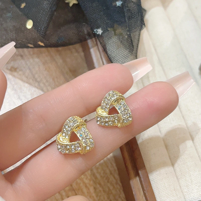 铜合金耳饰 B气质时尚百搭耳饰小众设计三角形轻奢简约耳环N1165