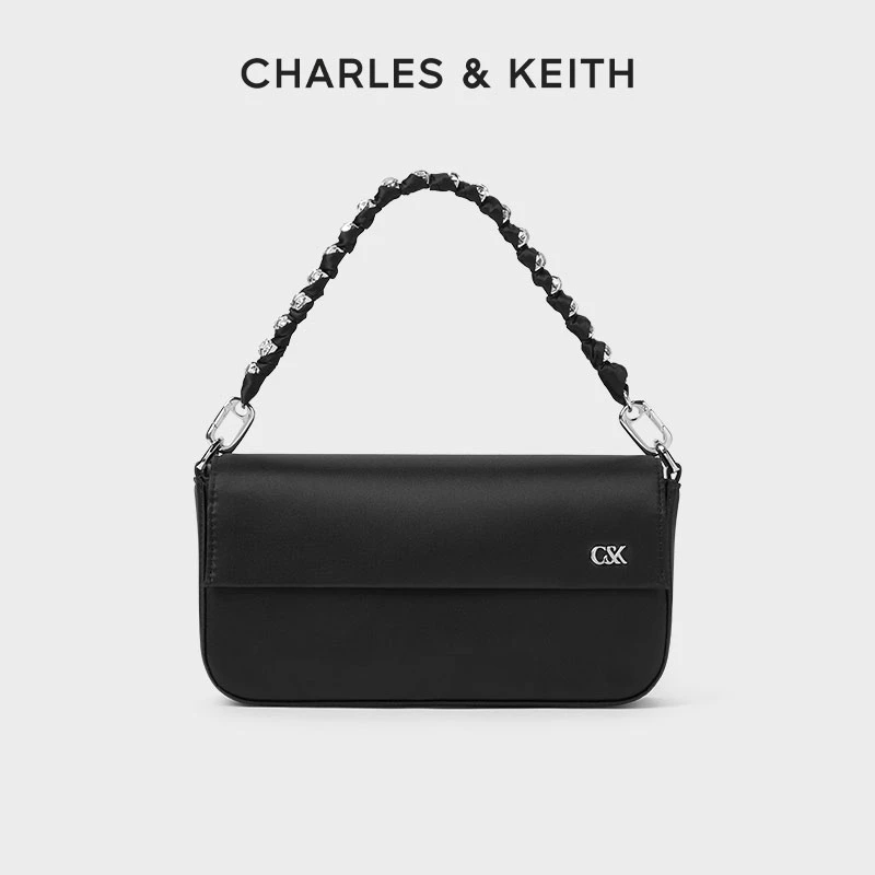 CHARLES&KEITH女士时尚气质亮钻手提单肩翻盖小方包【原】20782397