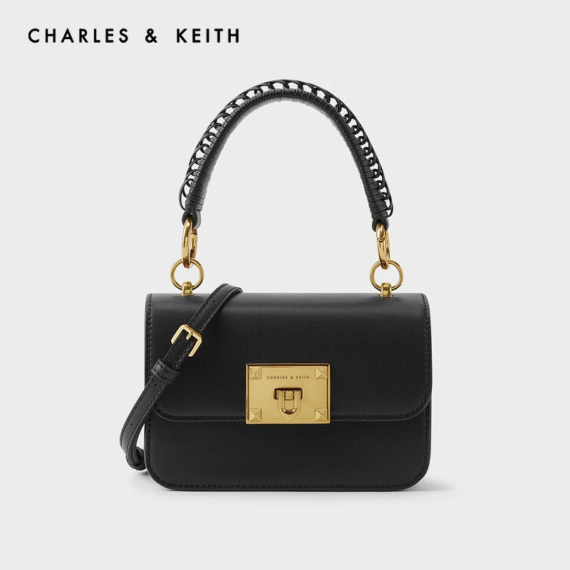 CHARLES&KEITH时尚女士小方包追光手提带翻盖包【原】CK2-50781528