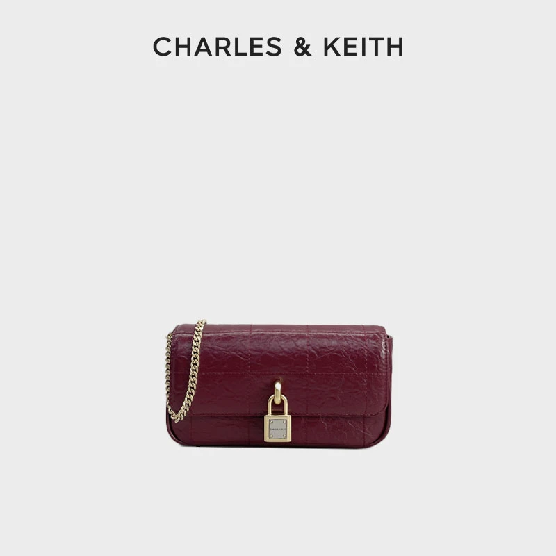 CHARLES&KEITH女士拼接链条子母斜挎包小方包【原】CK2-80681123