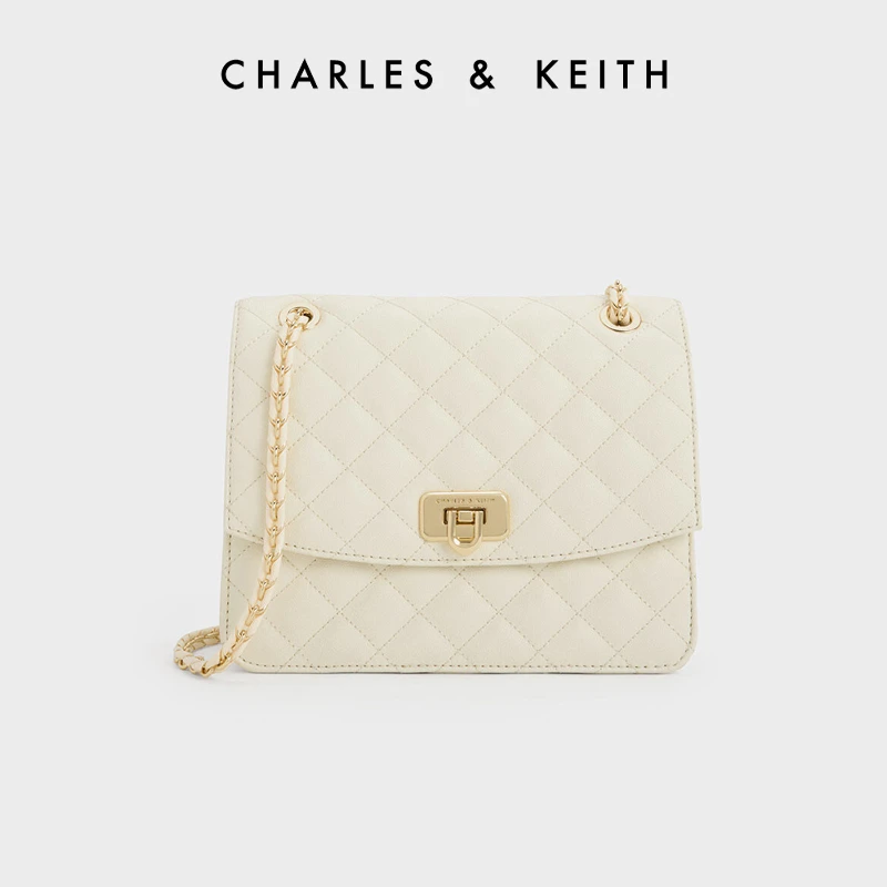 CHARLES & KEITH女士绗缝饰方胖子链条菱格包【原】CK2-70781858-5