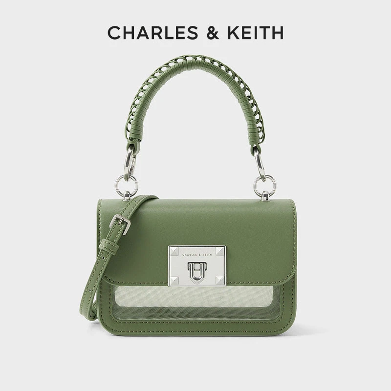 CHARLES & KEITH【商场同款】时尚编织手提带翻盖包Raleigh50781528