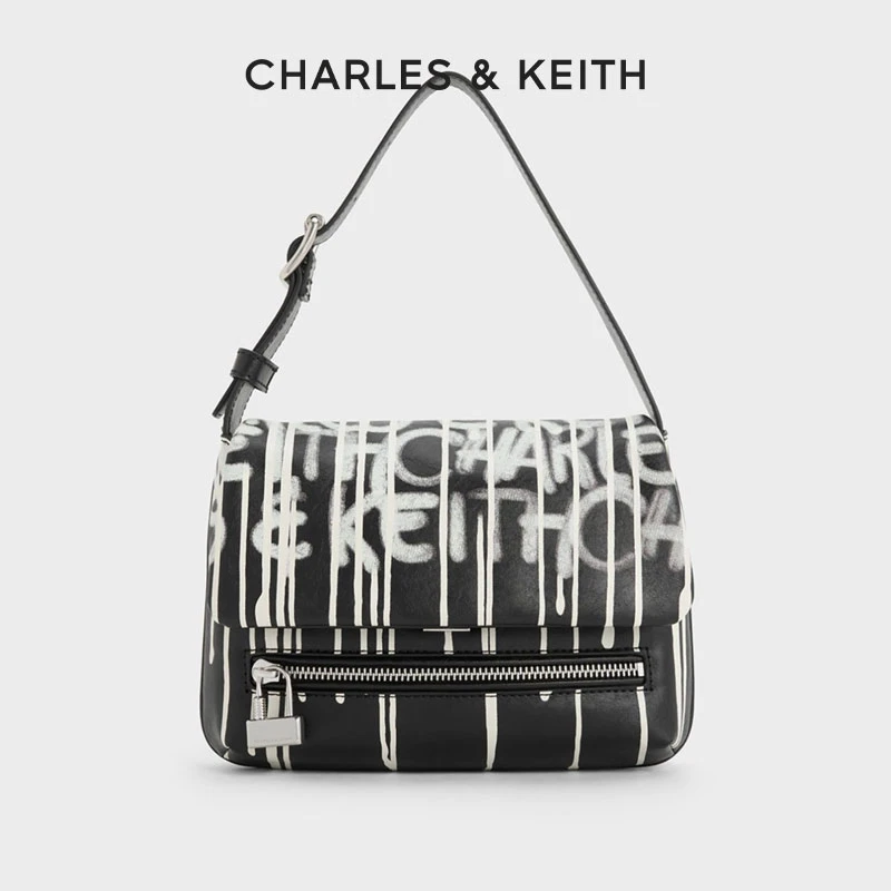 CHARLES & KEITH女士时尚菱格斜挎单肩腋下包女【原】CK2-20271238