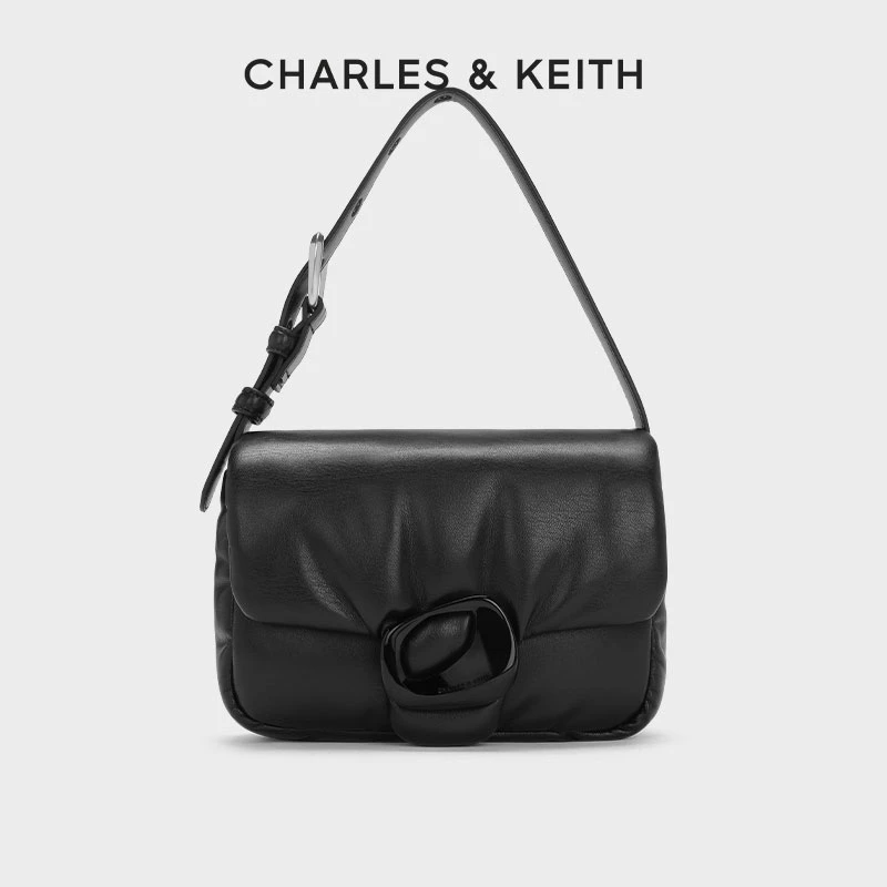 CHARLES & KEITH柔软手提单肩斜挎包枕头花卷包【原】CK2-20271242