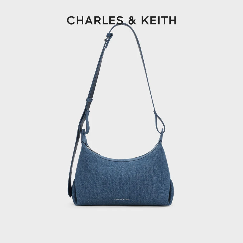 CHARLES & KEITH女士柔软大容量拉链hobo单肩腋下包原40782314-D