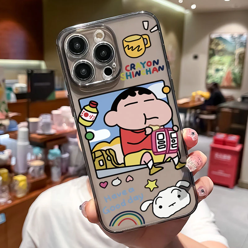 苹果15promax手机壳蜡笔小新iPhone14plus透明防摔13pro男女xr软x