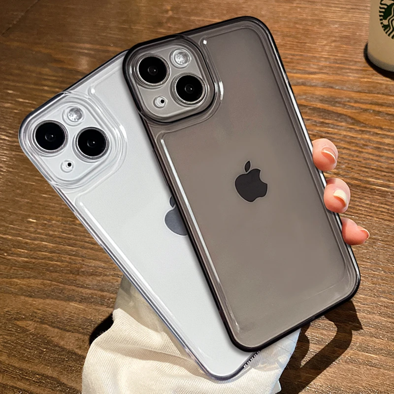 透黑苹果14手机壳Iphone15promax透明12软11磨砂xr全包式13防摔7