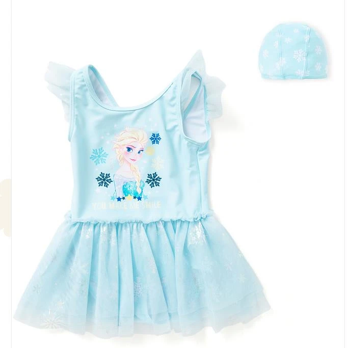 巴拉巴拉夏季女幼童冰雪奇缘爱莎联名连体游泳衣套装206222167001