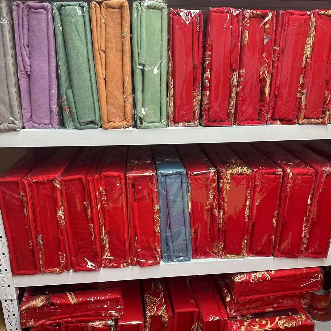 纯棉刺绣大红婚庆四件套高端孤品